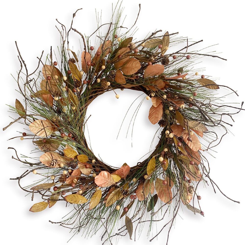 6857 26 Inch Fall Wreath for Front Door Pip Berry Pinecone Autumn Wreath